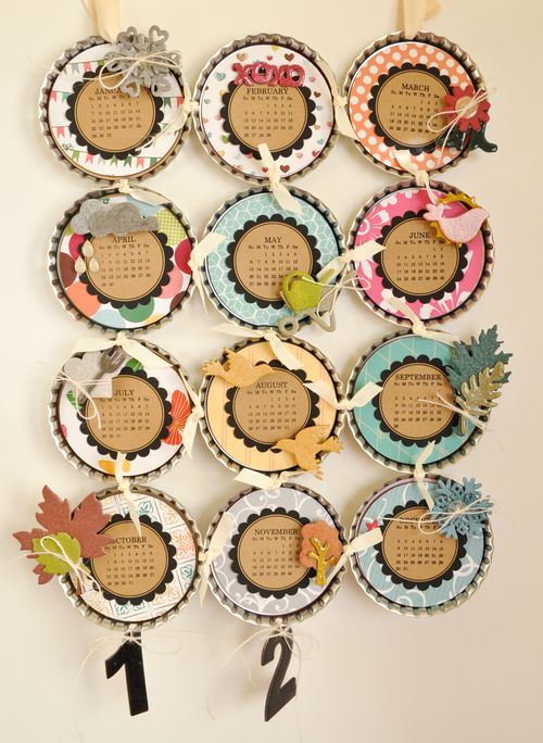 bottle cap calendar