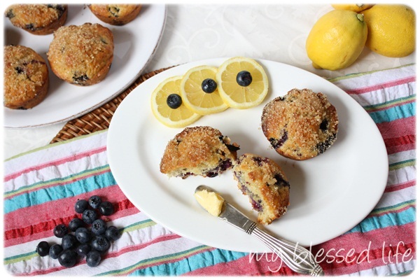 Sugar Topped Blueberry Muffins