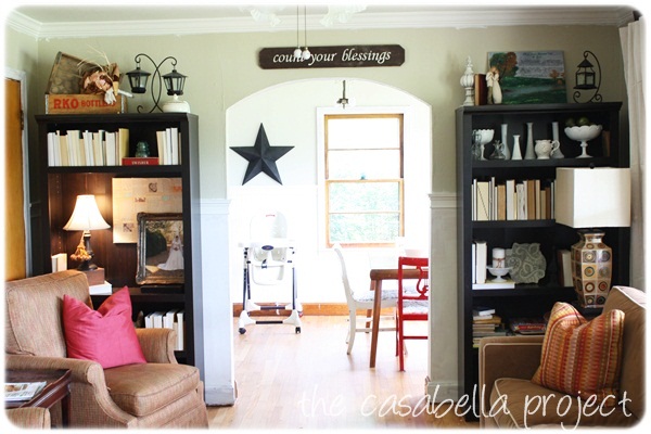 How To Decorate A Bookcase {On The Cheap}