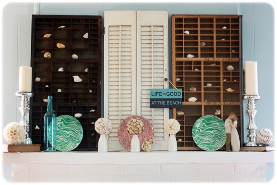 Cottage Chic Summer Mantel