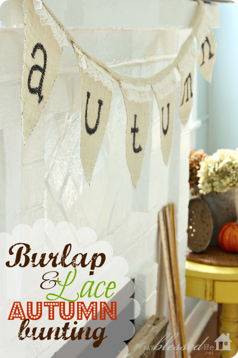 Burlap & Lace Autumn Bunting