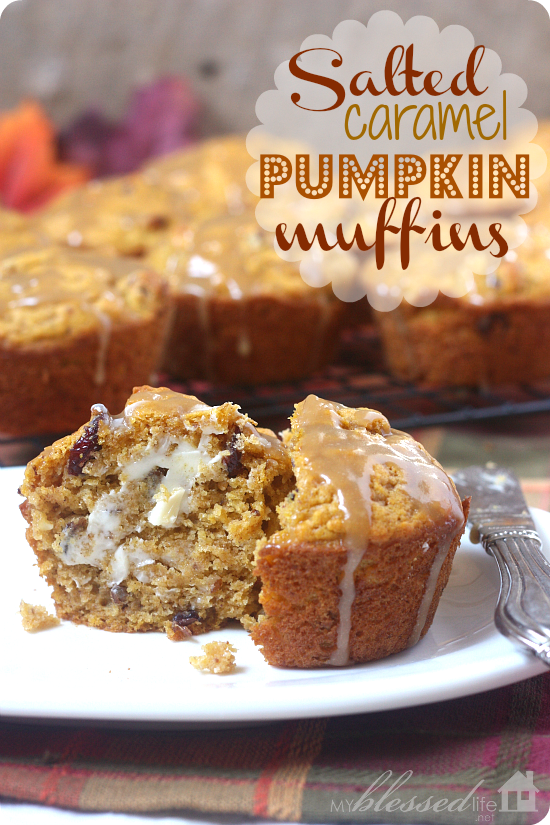 Salted Caramel Pumpkin Muffins