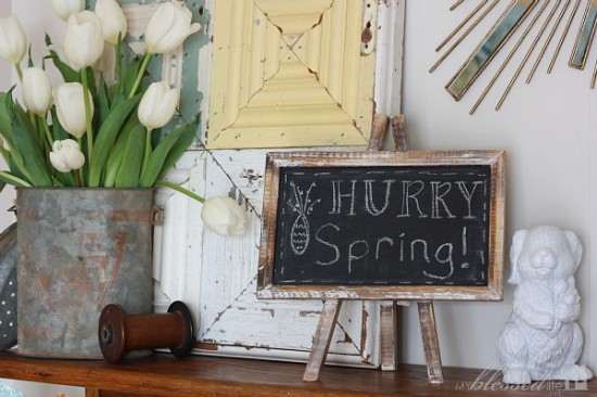 spring mantel decor