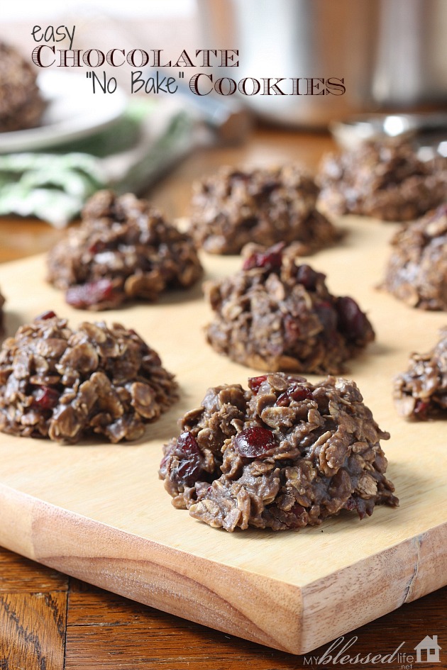 No Bake Cookies | Chocolate Cranberry Almond