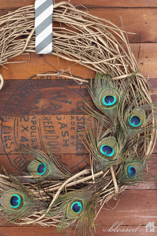 Peacock Feather Wreath