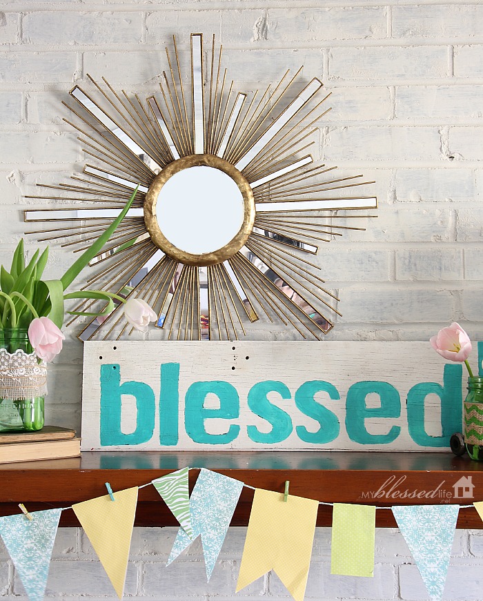 Beautiful Spring Mantel | MyBlessedLife.net