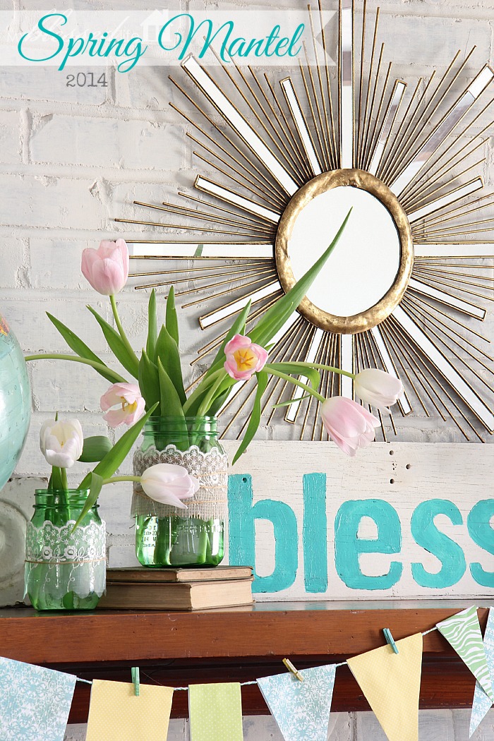 Beautiful Spring Mantel | MyBlessedLife.net