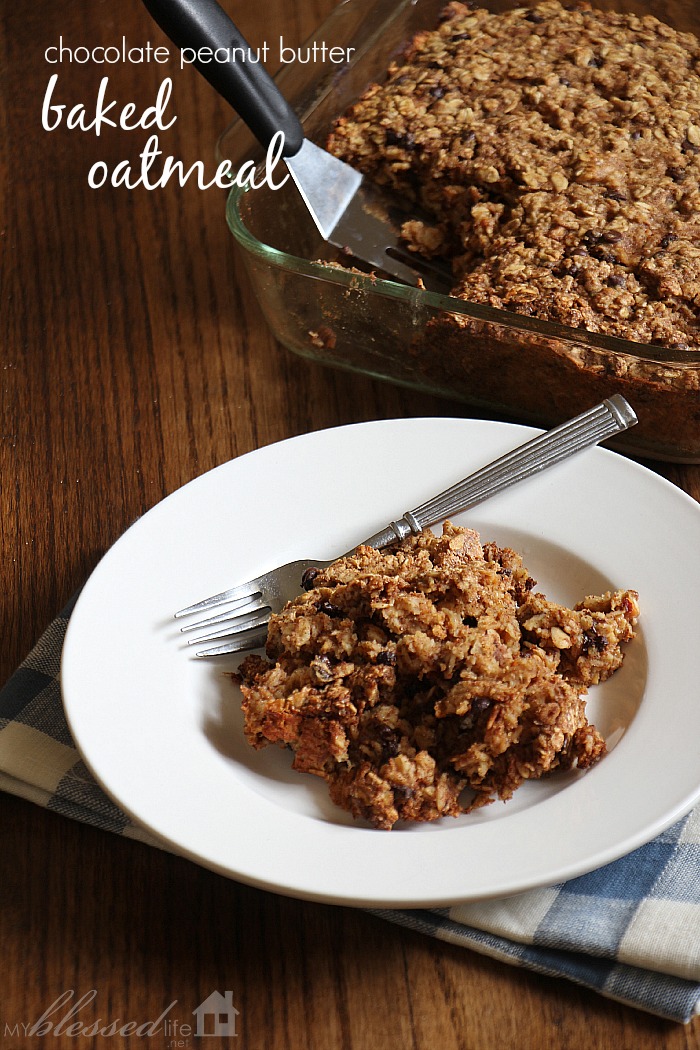 Chocolate Peanut Butter Baked Oatmeal