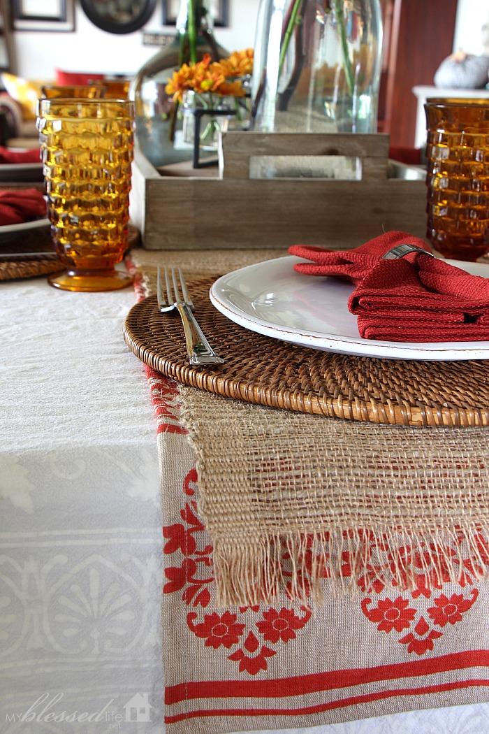 Simple Layered Fall Tablescape | MyBlessedLife.net