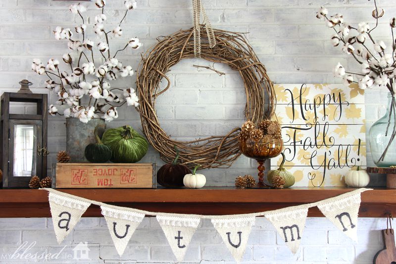 Natural Layered Fall Mantel | MyBlessedLife.net