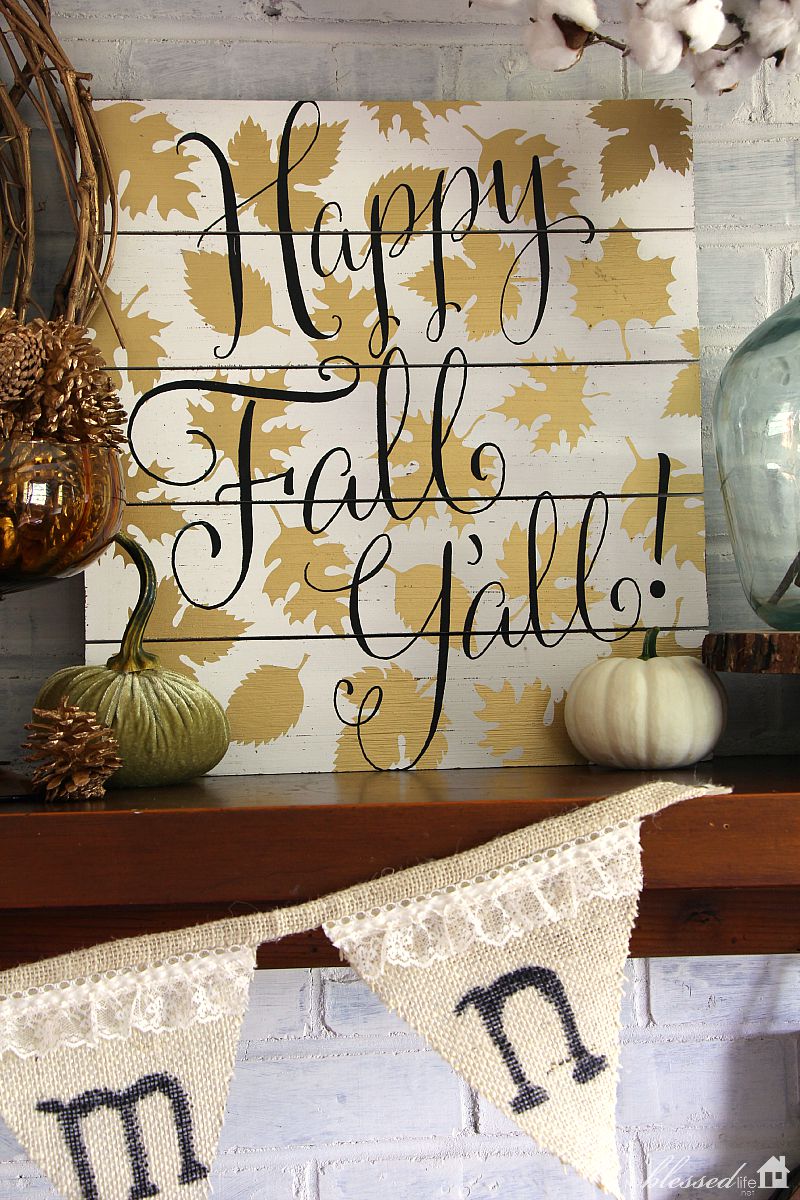 Natural Layered Fall Mantel | MyBlessedLife.net